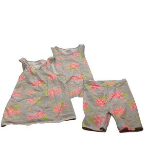 Garanimals Toddler Girls Lot Floral Tank Tops & Shorts 3Pc 5T Shirt & 4T Shorts